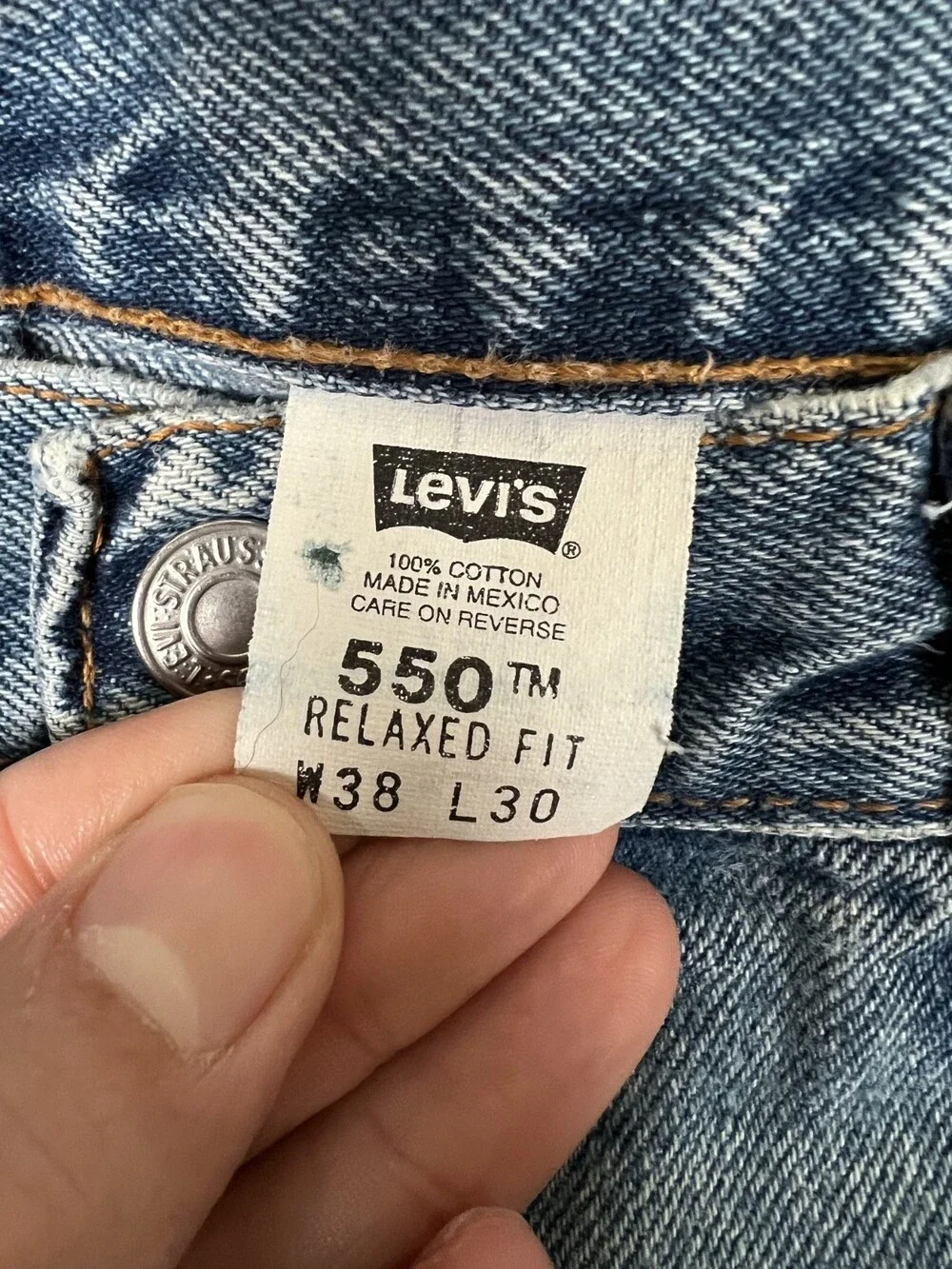 VTG Levis 550 Jeans Mens 36x30 Blue Medium Wash Relaxed Tapered Mexico Made READ